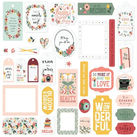 Echo Park Cardstock Ephemera-Frames & Tags, Year In Review {4}