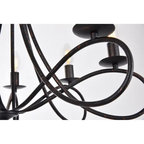 Lyndon 8 light Dark Bronze Pendant {5}