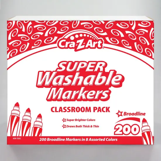 Washable Marker Classroom Pack, Broadline, 8 Color, Pack of 200 {3}