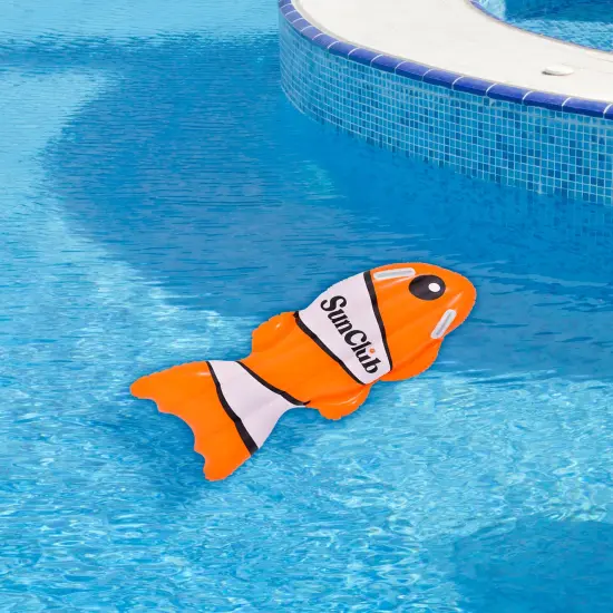 Pool Central Inflatable Clown Fish Swimming Kickboard - 39" - Orange and White {5}