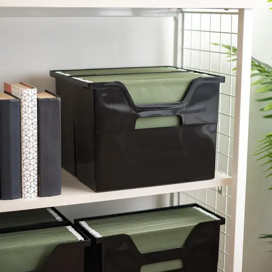 IRIS USA Hanging Plastic Desktop File Box Folders, Letter Size, Magazine File {5}