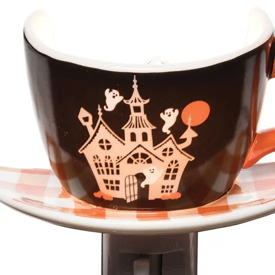 Haunted House Halloween Decorative Night Light Teacup Figurine Decoration {3}