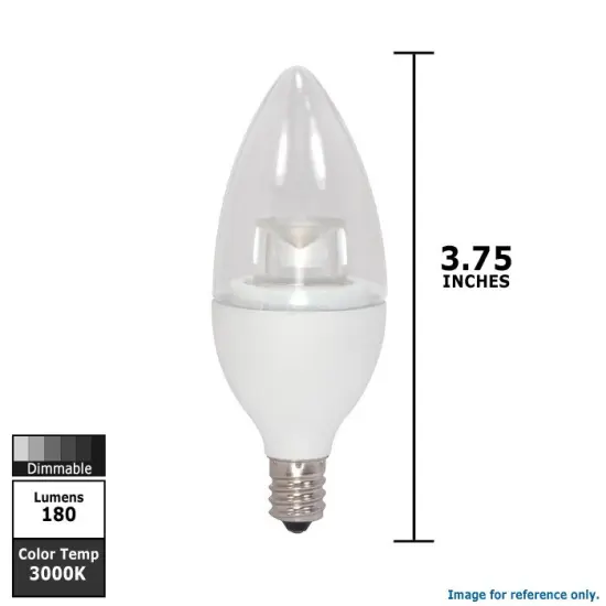 Satco 2.8w Candelabra base 3000k Dimmable LED Light Bulb - 25w equiv. {2}