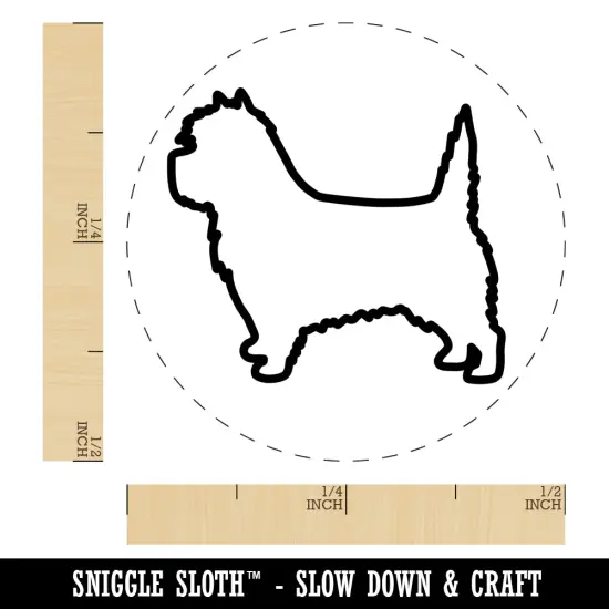 Cairn Terrier Dog Outline Self-Inking Rubber Stamp for Stamping Crafting Planners Sky Blue {1}