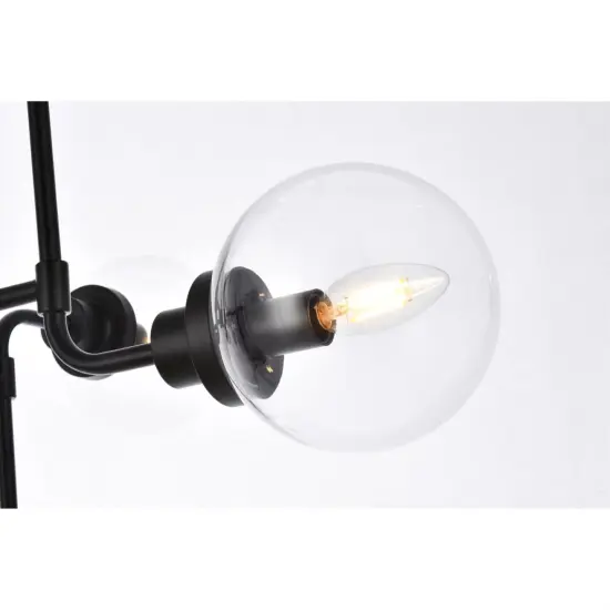 Hanson 8 lights pendant in black with clear shade {5}
