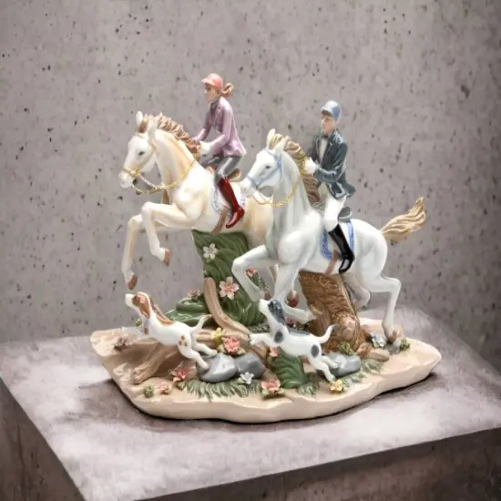 Call Of The Hunt-Ceramic Horses and Dogs, Home Decor, Horse Lover Gift, Equestrian Gift, Farmhouse Decor {2}