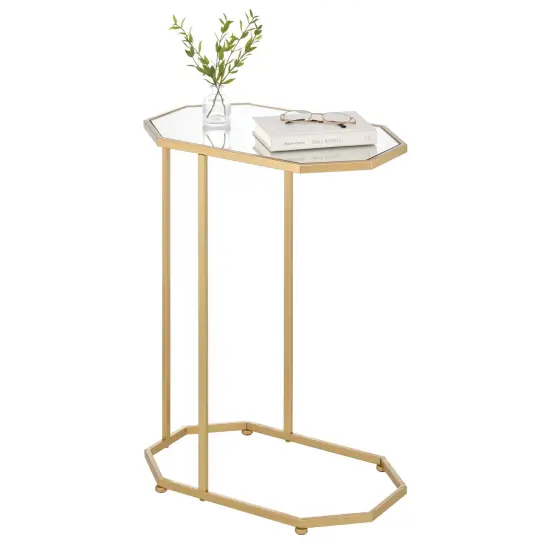 mDesign Marble Accent Side/End Table Desk and Tray Furniture Unit {1}