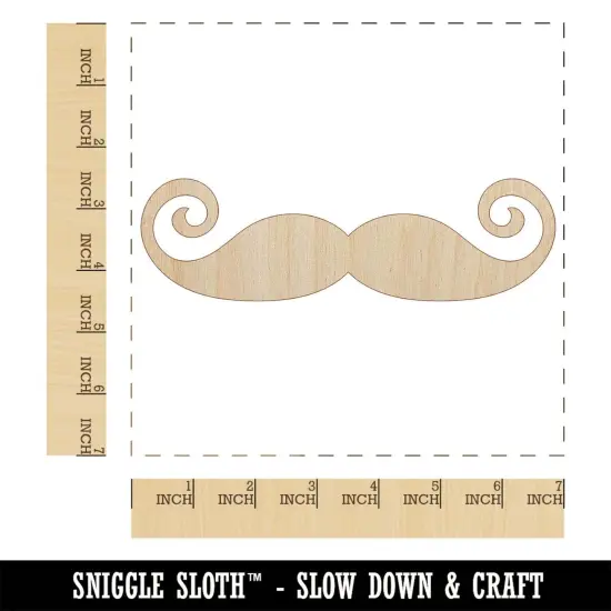 Imperial Mustache Moustache Silhouette Unfinished Wood Shape Piece Cutout for DIY Craft Projects {1}