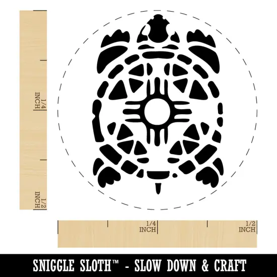 Southwestern Style Tribal Turtle Tortoise Terrapin Self-Inking Rubber Stamp Ink Stamper for Stamping Crafting Planners Orange {1}