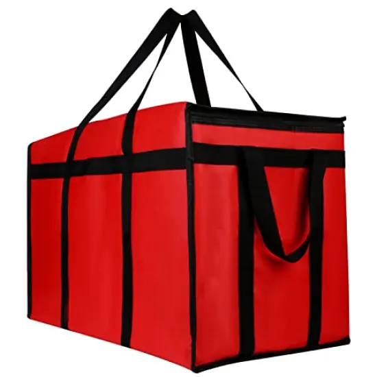Extra large XXXL Insulated Food Delivery Bag Cooler Bags Keep Food Warm Catering Therma for doordash Catering Cooler Bags Keep Food Warm Catering Therma Catering Shopper hot XXXL warming RED Pizza {2}