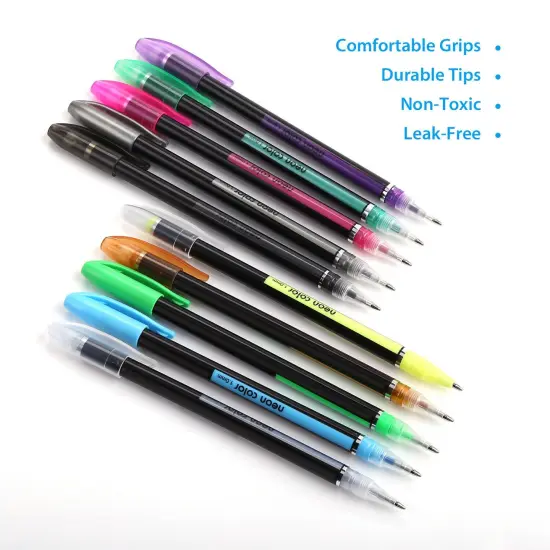 48 Unique Colors Gel Pen Set for Adult Coloring Books - No Duplicates {4}