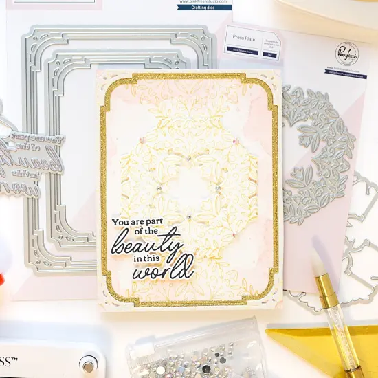 Pinkfresh Studio Press Plate-Floral Octagon Frame {6}