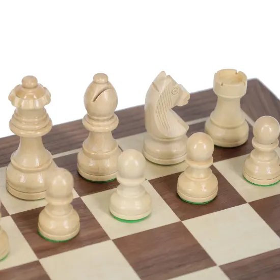 WE Games French Staunton Chess Set - Weighted Pieces & Walnut Wood Board 14.75 in. {3}