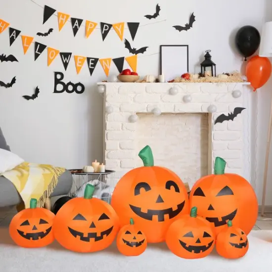7ft Classic 7pcs LED String Lights 7pcs Pumpkin Inflatable Halloween Decoration {6}
