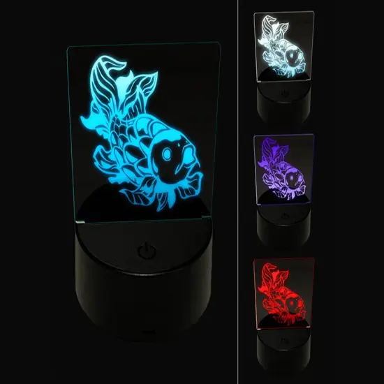 Elegant Koi Fish 3D Illusion LED Night Light Sign Nightstand Desk Lamp {1}