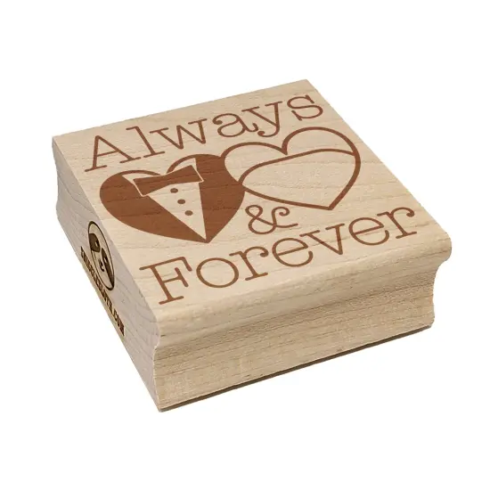 Mr and Mrs Always and Forever Wedding Tuxedo Gown Hearts Square Rubber Stamp for Stamping Crafting {7}