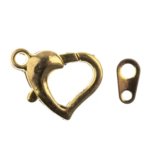 John Bead Heart Lobster Clasp 13mm 5/Pkg-Gold {2}