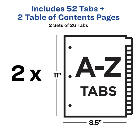 Avery Eco-Friendly Ready Index A-Z Dividers for 3 Ring Binders, 26-Tab Sets, Multicolor, 2 Binder Divider Sets (01739) {4}
