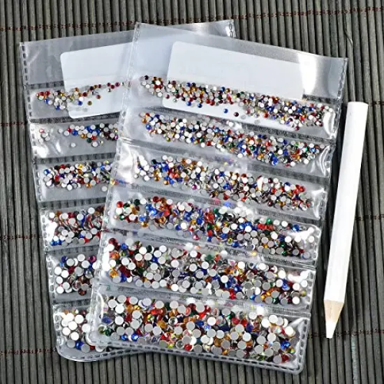 3456 Pieces Mix Size Flatback Rhinestones Glass Charms Diamantes Gems Stones for Nail Art Crafts Face Art (Mix SS3 4 5 6 8 10, Multicolor) {6}