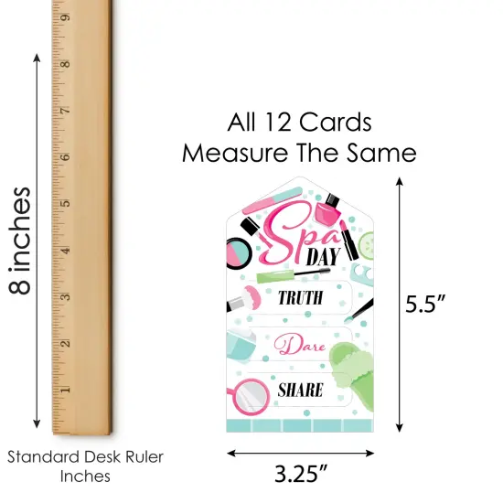 Big Dot of Happiness Spa Day - Girls Makeup Party Game Pickle Cards - Truth, Dare, Share Pull Tabs - Set of 12 {5}