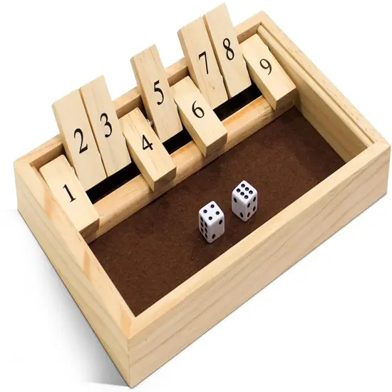 WE Games 9 Number Shut the Box Board Game, 11 in. {2}