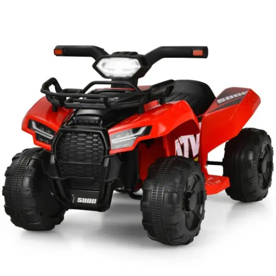 Multi-Functional 6V Kids Electric Ride On Car with LED Head Light and Charging Hole Red {1}