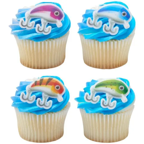 Fishing Lure Assortment Cupcake Rings, 12ct {1}