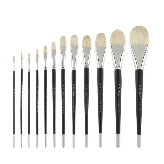 Creative Mark Pro Stroke Premium White Chungking Hog Bristle Artist Paint Brush - Filbert - Natural Bristle Brush w/ Great Control Suitable for Oils, Watercolors, Acrylics, Alkyds, Caseins {2}