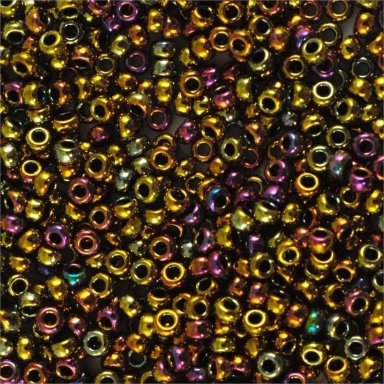 Miyuki Round Rocaille Seed Bead 15/0 Metallic Brass Iris {3}