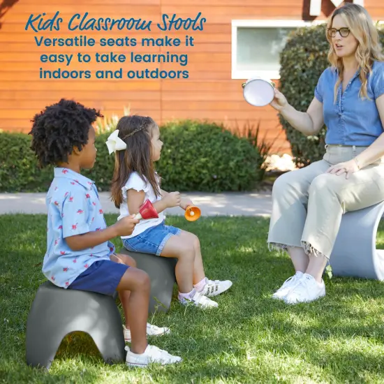 Ayana Stool Set, Flexible Seating, 4-Pack Dark Grey {3}