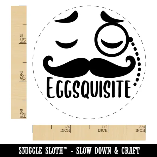 Eggsquisite Exquisite Fancy Funny Egg Face with Monocle and Mustache Chicken Egg Rubber Stamp {1}