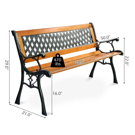 Outdoor Cast Iron Patio Bench {4}