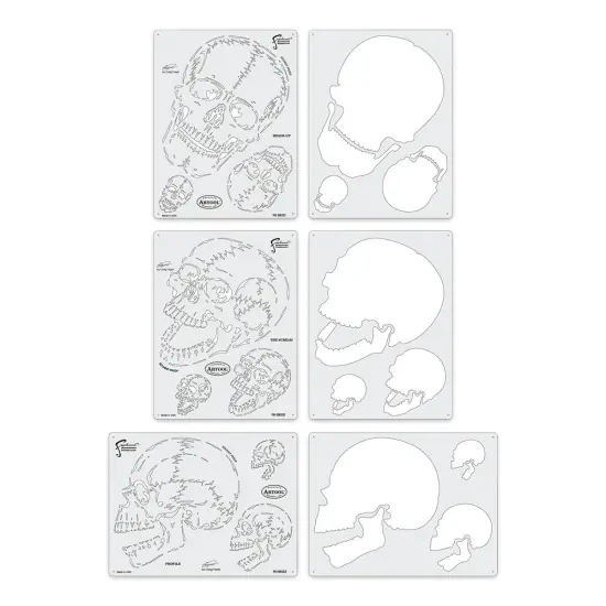 Iwata Artool Freehand Template - Set of 3, Horror of Skull Master {1}