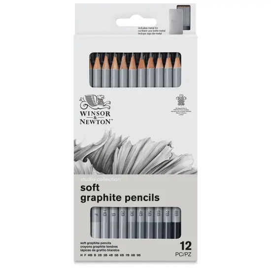 Winsor & Newton Studio Collection Graphite Pencils - Set of 12, Soft Hardness {1}