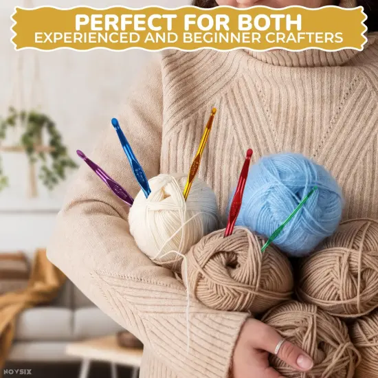 14 Pieces Crochet Hook Knitting Needle Set - Crochet Needles for Crocheting Yarn Clover Crochet Hooks Crochet Accessories (2-10mm) - Adults Craft Supplies and Tools Clover Crochet Hooks {6}