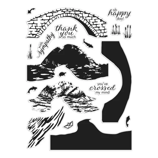 Hero Arts Clear Stamps 6"X8"-Stone Bridge HeroScape {4}