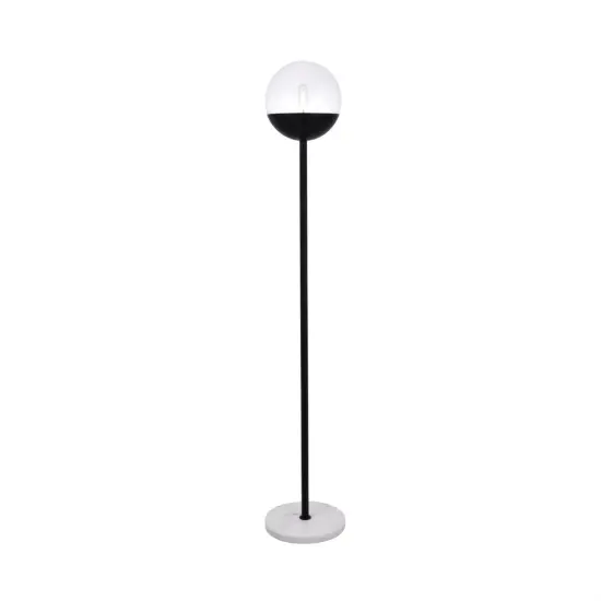 Eclipse 1 Light Black Floor Lamp With Clear Glass {1}