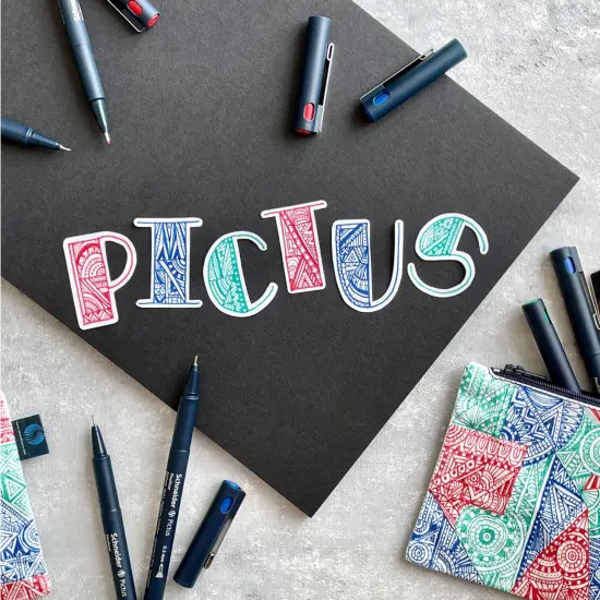 Pictus Fineliners, Wallet, 5 Pieces, Assorted Colors and Sizes {2}