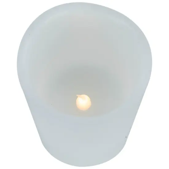 Northlight LED Flameless Flickering Solid Wax Pillar Candles - 7" - White - Set of 4 {7}