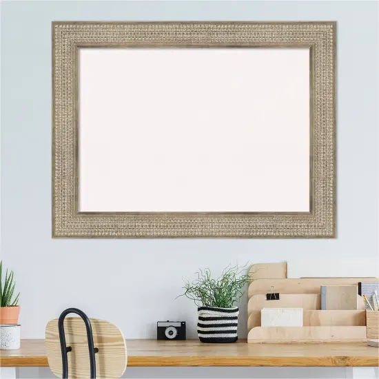 Trellis Wood Framed Corkboard, White Cork Silver {5}