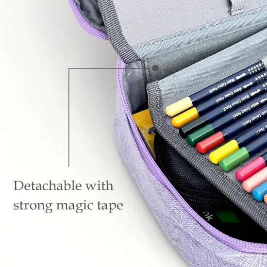 Wrapables Large Capacity 72 Slot Pencil Case for Colored Pencils, Stationery Pouch, Lavender {4}