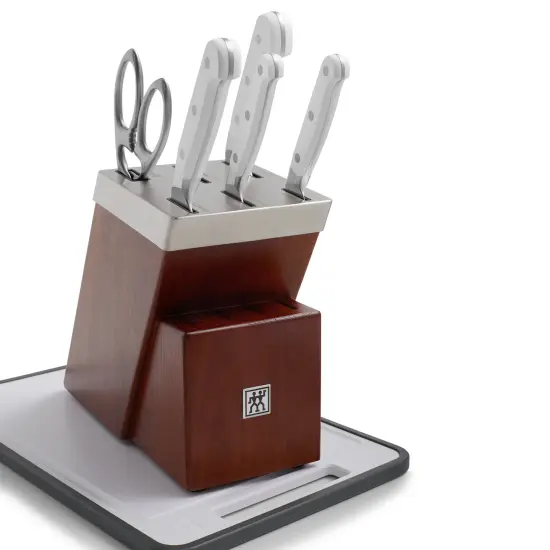 ZWILLING Pro Le Blanc 7-pc Self-Sharpening Knife Block Set {1}