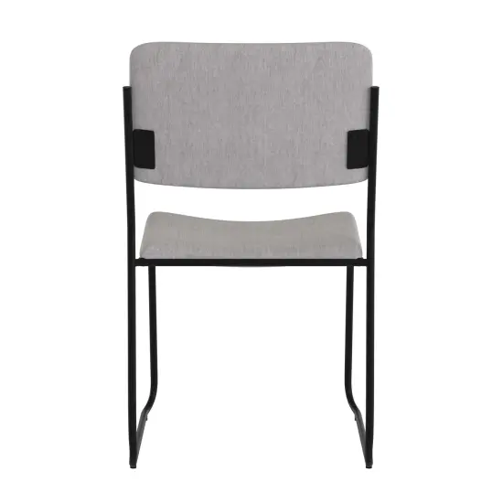 Emma and Oliver 500 lb. Capacity High Density Stacking Chair with Sled Base GrayFabric/Black {4}