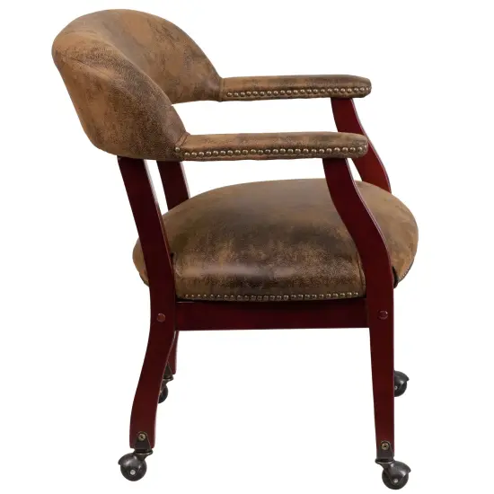 Emma and Oliver Conference Chair with Accent Nail Trimand Casters BomberJacketMicrofib {5}