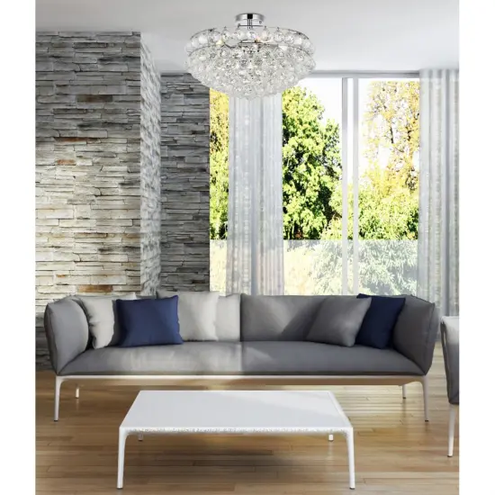 Savannah 20 inch flush mount in chrome {2}