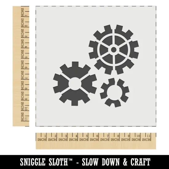 Group of Gears Steampunk Wall Cookie DIY Craft Reusable Stencil {1}