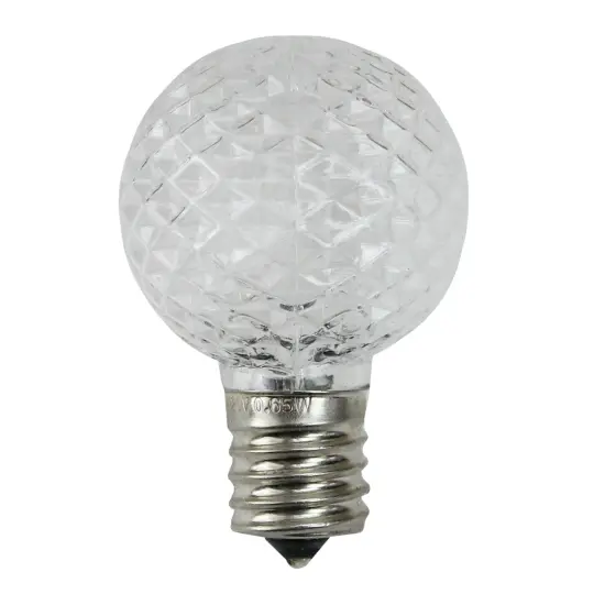 Northlight Faceted LED G40 Globe Christmas Replacement Bulbs - Clear- Pack of 25 White {1}