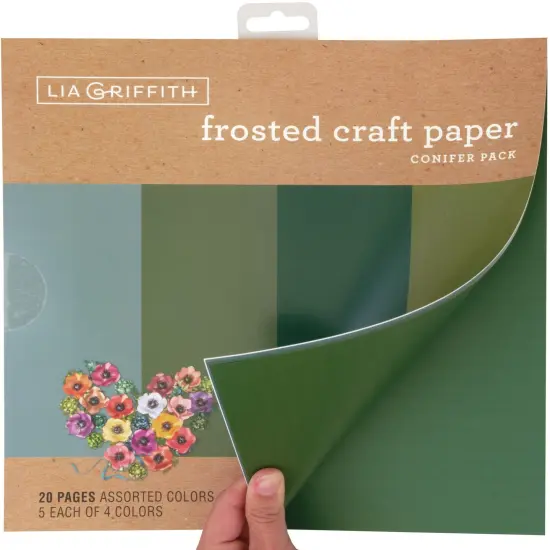 Lia Griffith Frosted Craft Tissue Paper 12"X12" 20/Pkg-Conifer-Blues {5}