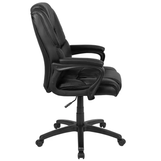 Emma and Oliver Big & Tall 400 lb. Rated LeatherSoft Office Chair - Desk Chair Black {5}