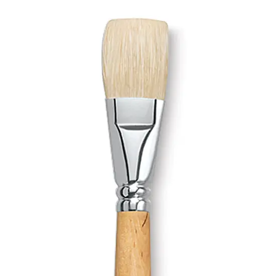 Escoda Clasico Chungking White Bristle Brush - Bright, Extra Long Handle, Size 28 {1}